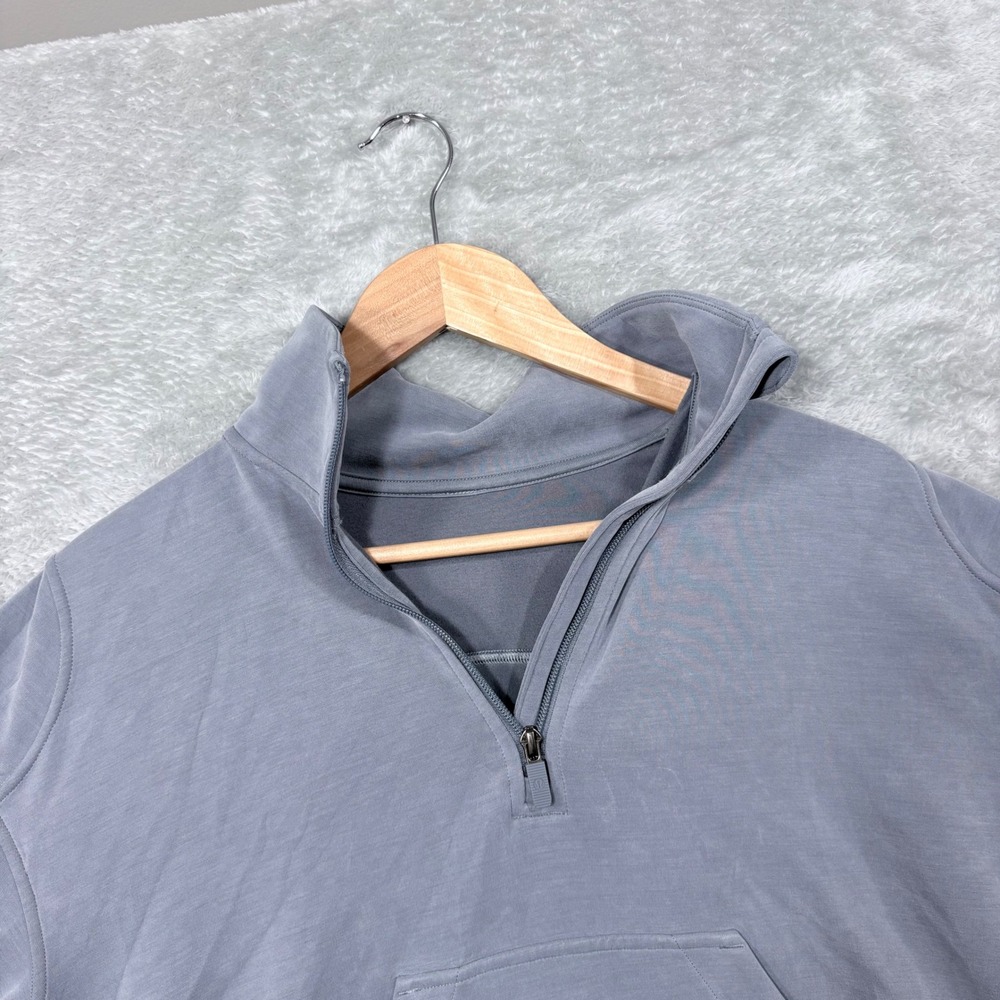Lululemon Scuba Oversized Half Zip Hoodie Womens 4 Blue Grey Cropped LW3IDXS